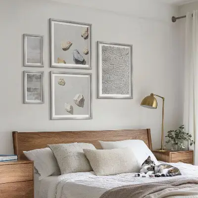 Bilderset fürs Sofa mit modernen minimalistischen Texturen