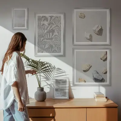 Bilderset fürs Sofa mit modernen minimalistischen Texturen