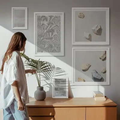 Bilderset fürs Sofa mit modernen minimalistischen Texturen