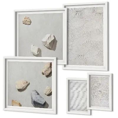 Geometrische Pappsteine Bildergalerie-Set für die Wand