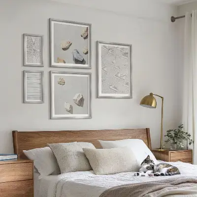 Geometrische Pappsteine Bildergalerie-Set für die Wand