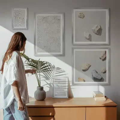 Geometrische Pappsteine Bildergalerie-Set für die Wand