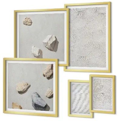 Geometrische Pappsteine Bildergalerie-Set für die Wand