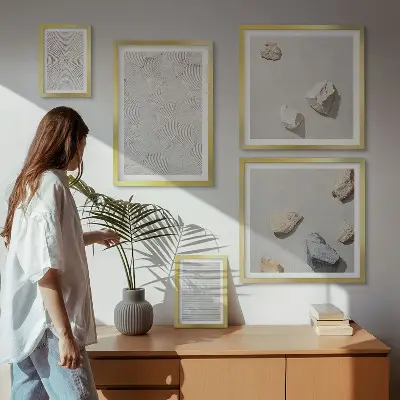 Geometrische Pappsteine Bildergalerie-Set für die Wand