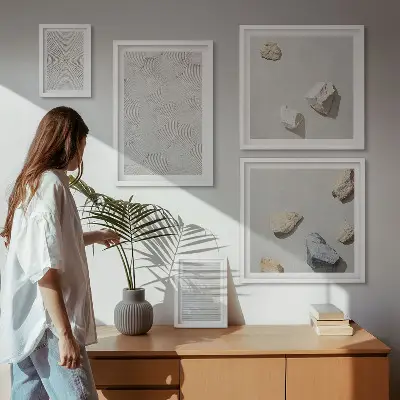 Geometrische Pappsteine Bildergalerie-Set für die Wand
