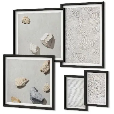 Geometrische Pappsteine Bildergalerie-Set für die Wand