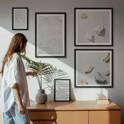 Geometrische Pappsteine Bildergalerie-Set für die Wand