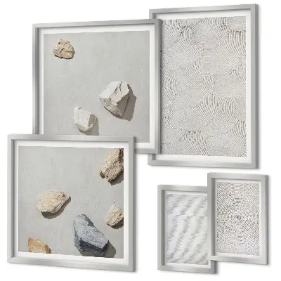 Geometrische Pappsteine Bildergalerie-Set für die Wand