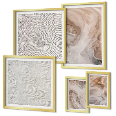 Modernes Wandbilder-Set mit Marmorstein-Texturmuster