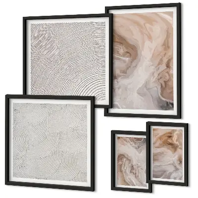Modernes Wandbilder-Set mit Marmorstein-Texturmuster