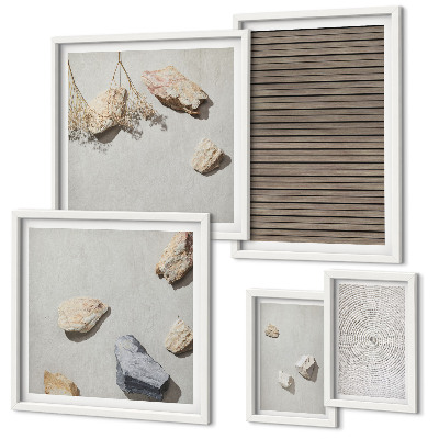 Bildergalerie-set für die wand Natürliche Texturen Holz Steine