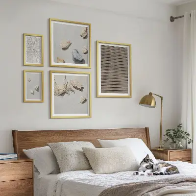 Bildergalerien-Set für die Wand natürliche Texturen von Holz und Steinen