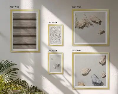 Bildergalerien-Set für die Wand natürliche Texturen von Holz und Steinen