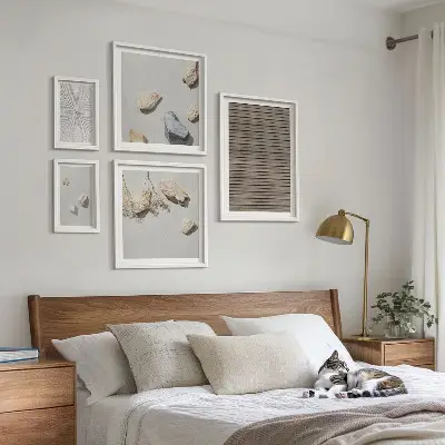 Bildergalerien-Set für die Wand natürliche Texturen von Holz und Steinen