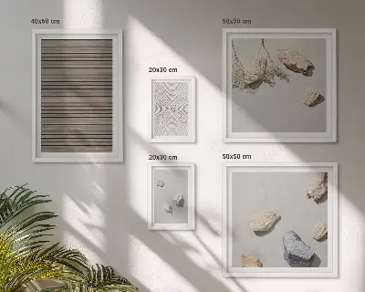 Bildergalerien-Set für die Wand natürliche Texturen von Holz und Steinen