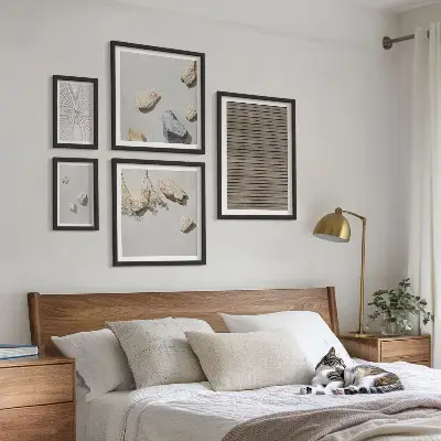 Bildergalerien-Set für die Wand natürliche Texturen von Holz und Steinen