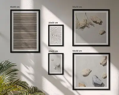 Bildergalerien-Set für die Wand natürliche Texturen von Holz und Steinen