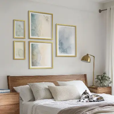 Modernes Wandbilder-Set pastellfarbene Motive auf Leinwand
