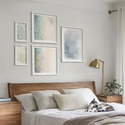 Modernes Wandbilder-Set pastellfarbene Motive auf Leinwand