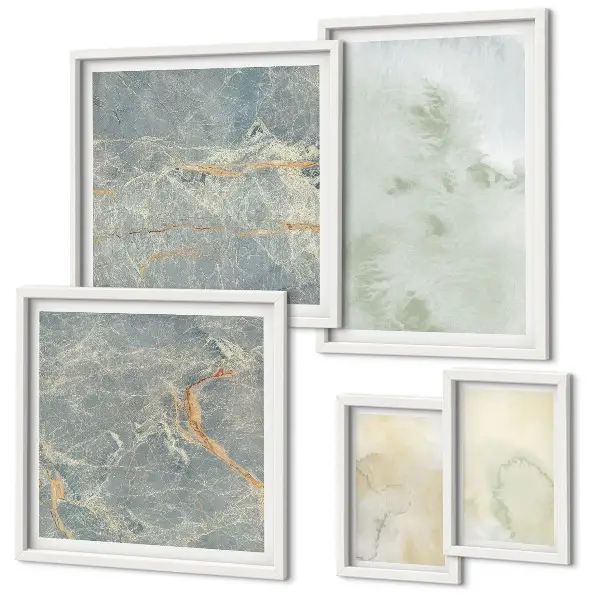 Bildergalerie-Set für die Wand mit Pastellfarben-Aquarelltexturen