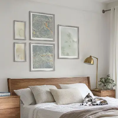 Bildergalerie-Set für die Wand mit Pastellfarben-Aquarelltexturen