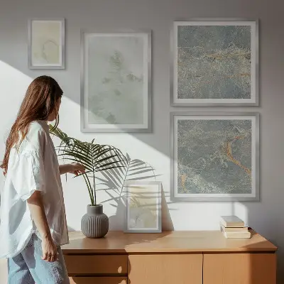 Bildergalerie-Set für die Wand mit Pastellfarben-Aquarelltexturen