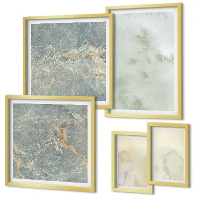 Bildergalerie-Set für die Wand mit Pastellfarben-Aquarelltexturen