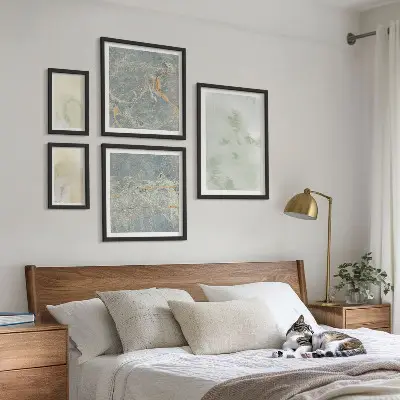 Bildergalerie-Set für die Wand mit Pastellfarben-Aquarelltexturen