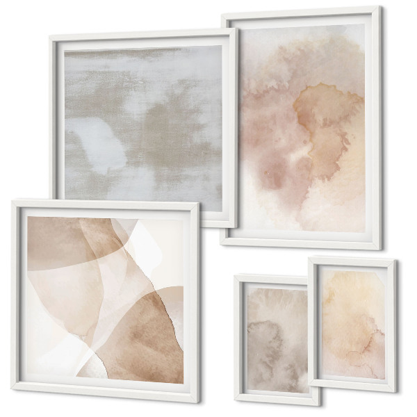 Modernes wandbilder-set Warme Aquarell-Pastelltexturen
