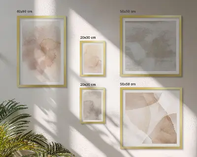 Modernes Wandbilderset mit warmen Aquarell Pastelltexturen