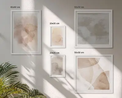Modernes Wandbilderset mit warmen Aquarell Pastelltexturen
