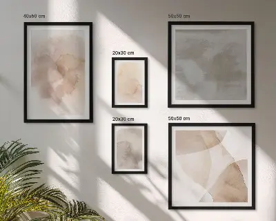 Modernes Wandbilderset mit warmen Aquarell Pastelltexturen