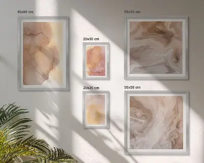 Bilderset für das Sofa warme und farbenfrohe Aquarelltexturen