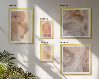 Bilderset für das Sofa warme und farbenfrohe Aquarelltexturen