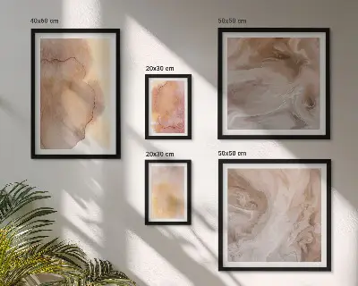 Bilderset für das Sofa warme und farbenfrohe Aquarelltexturen