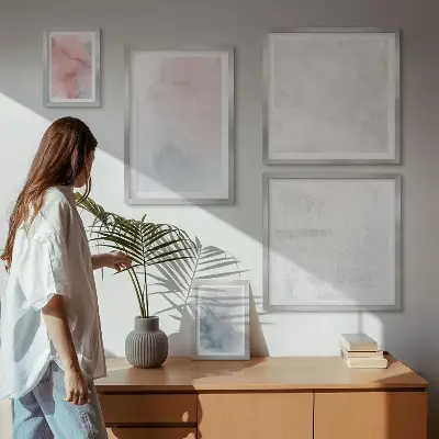 Bildergalerie-Set für die Wand mit pastellfarbenen Aquarelltexturen
