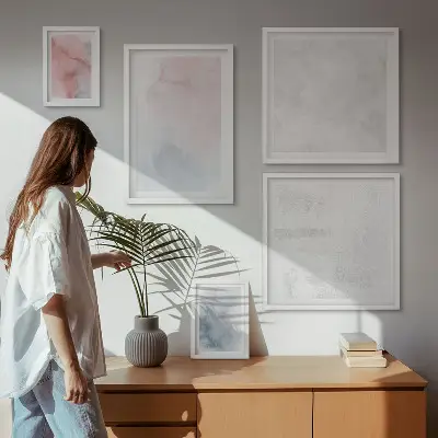 Bildergalerie-Set für die Wand mit pastellfarbenen Aquarelltexturen