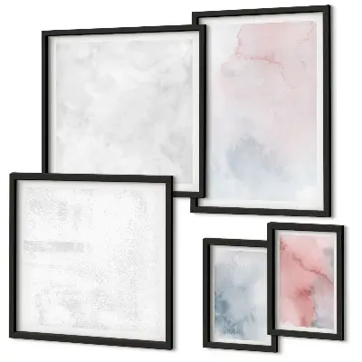 Bildergalerie-Set für die Wand mit pastellfarbenen Aquarelltexturen