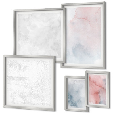 Bildergalerie-set für die wand Pastellfarbene Aquarelltexturen
