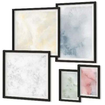 Modernes Wandbilder-Set mit Pastellfarben auf Leinwand