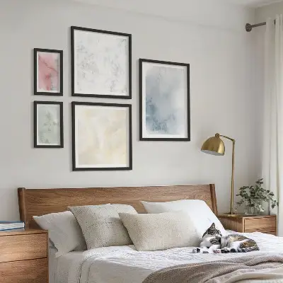Modernes Wandbilder-Set mit Pastellfarben auf Leinwand
