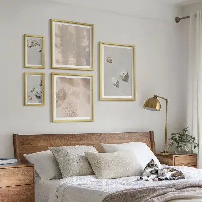 Bilderset für das Sofa Boho-Wanddekoration aus Steinen