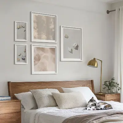 Bilderset für das Sofa Boho-Wanddekoration aus Steinen