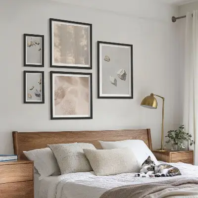 Bilderset für das Sofa Boho-Wanddekoration aus Steinen