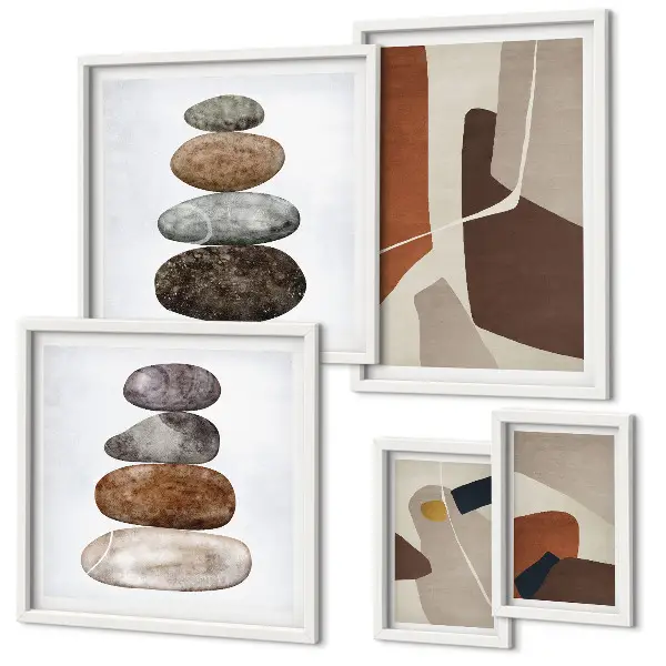 Bildergalerie-Set für die Wand mit abstrakter Boho-Kunst