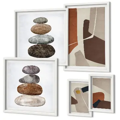 Bildergalerie-Set für die Wand mit abstrakter Boho-Kunst