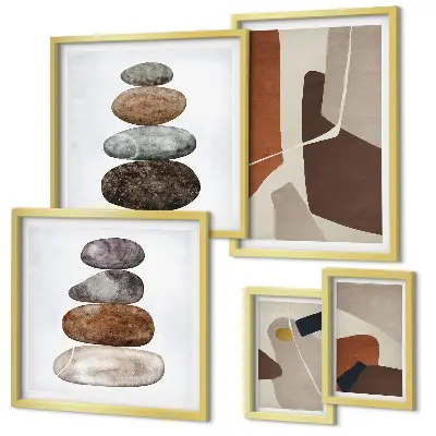 Bildergalerie-Set für die Wand mit abstrakter Boho-Kunst