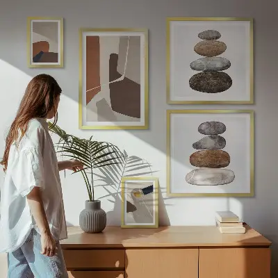 Bildergalerie-Set für die Wand mit abstrakter Boho-Kunst