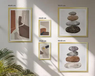 Bildergalerie-Set für die Wand mit abstrakter Boho-Kunst