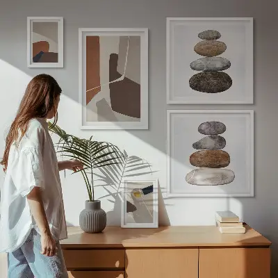 Bildergalerie-Set für die Wand mit abstrakter Boho-Kunst